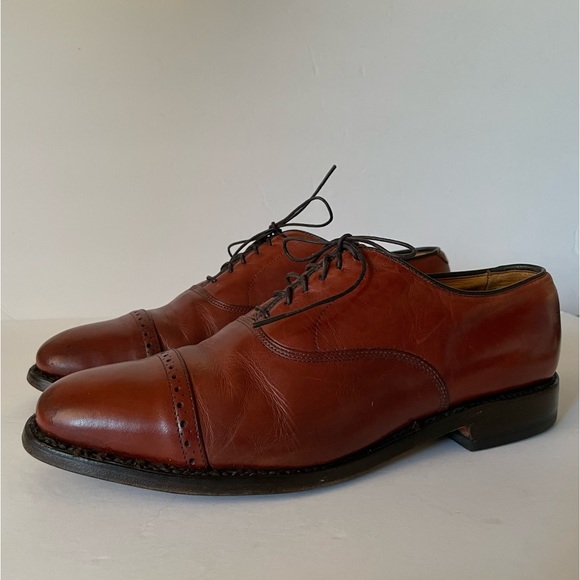 Allen Edmonds Byron 2034 Captoe Oxford Brown Shoes Men’s Size 9 - Picture 2 of 14